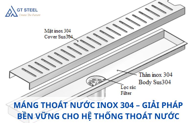 máng thoát nước inox 304