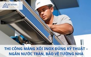 thi công máng xối inox