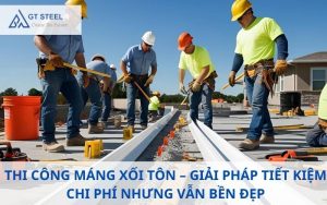 thi công máng xối tôn